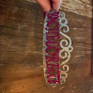 Pink glitter bachelorette tiara